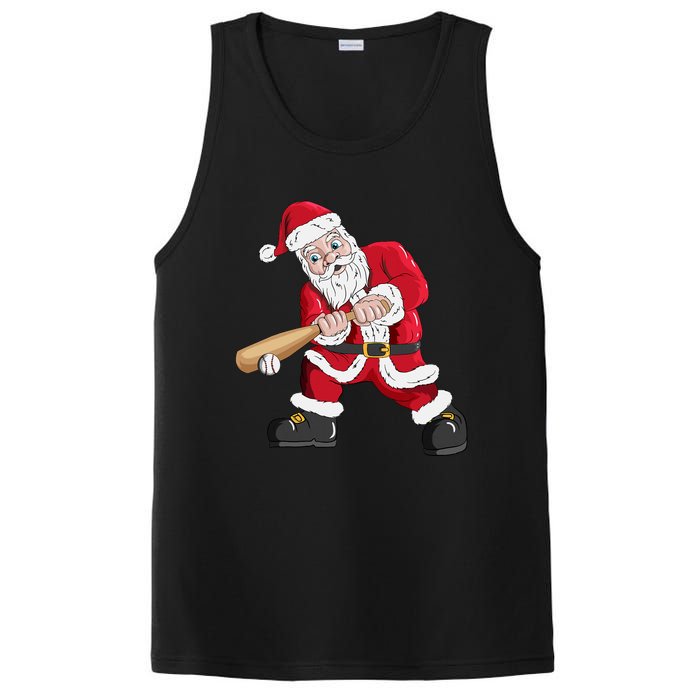 Christmas Santa Claus With Baseball Bat Baseball PosiCharge Competitor Tank