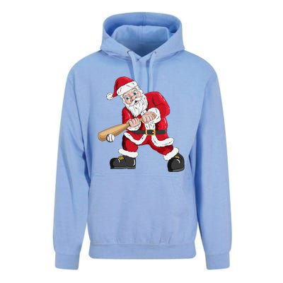 Christmas Santa Claus With Baseball Bat Baseball Unisex Surf Hoodie