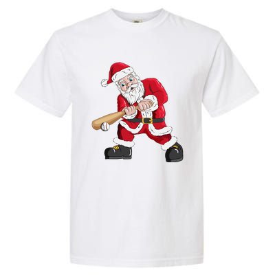 Christmas Santa Claus With Baseball Bat Baseball Garment-Dyed Heavyweight T-Shirt