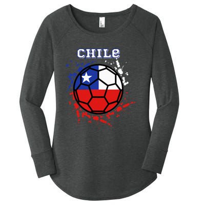 Chile Soccer Chilean Flag Futbol Fan Jersey Women's Perfect Tri Tunic Long Sleeve Shirt