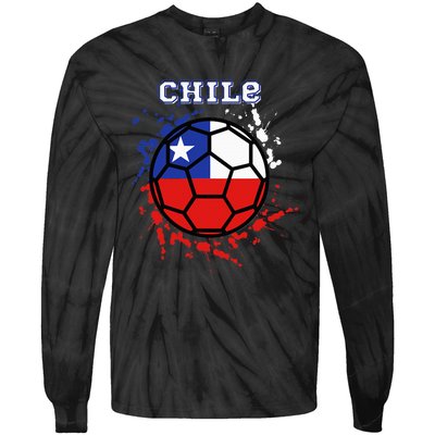 Chile Soccer Chilean Flag Futbol Fan Jersey Tie-Dye Long Sleeve Shirt