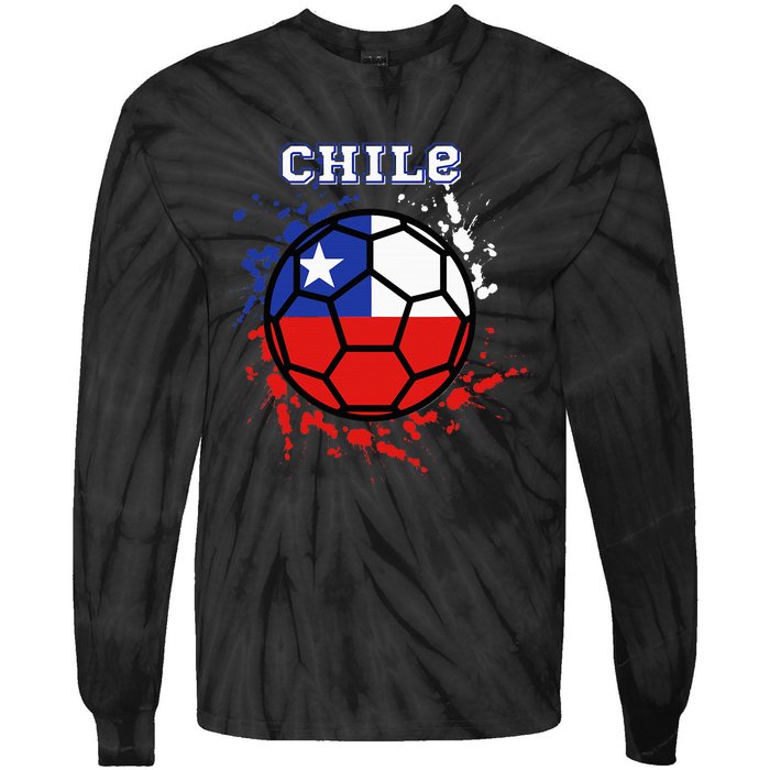 Chile Soccer Chilean Flag Futbol Fan Jersey Tie-Dye Long Sleeve Shirt