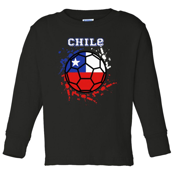 Chile Soccer Chilean Flag Futbol Fan Jersey Toddler Long Sleeve Shirt