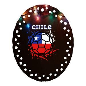 Chile Soccer Chilean Flag Futbol Fan Jersey Ceramic Oval Ornament