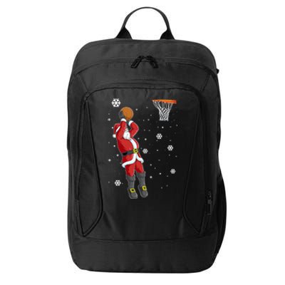 Christmas Santa Claus Dunking Basketball Pajama Xmas Lover Cool Gift City Backpack