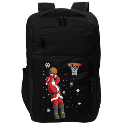 Christmas Santa Claus Dunking Basketball Pajama Xmas Lover Cool Gift Impact Tech Backpack