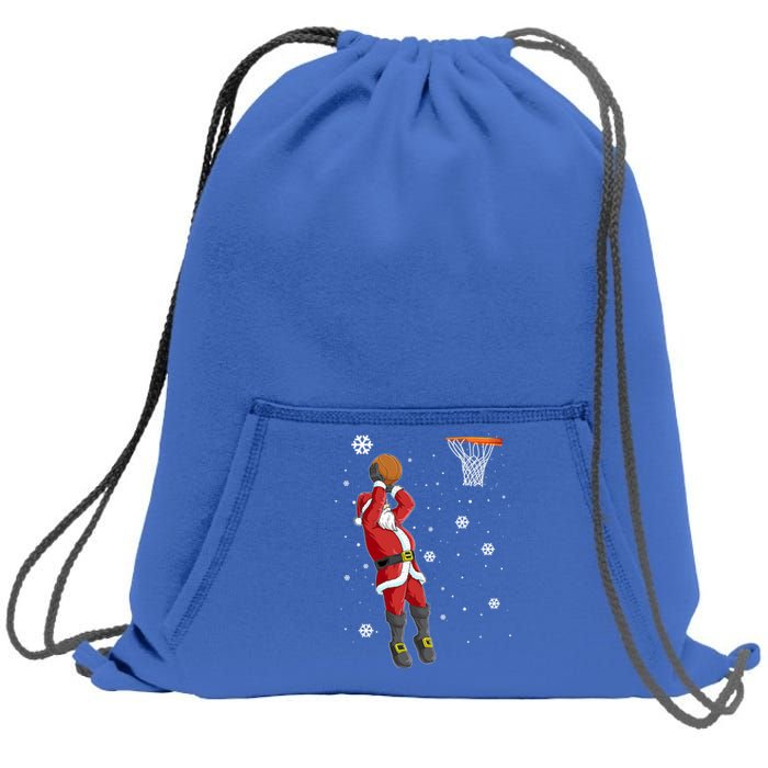 Christmas Santa Claus Dunking Basketball Pajama Xmas Lover Cool Gift Sweatshirt Cinch Pack Bag