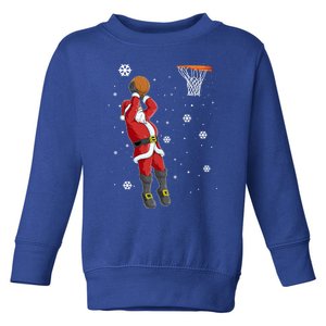 Christmas Santa Claus Dunking Basketball Pajama Xmas Lover Cool Gift Toddler Sweatshirt