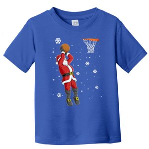 Christmas Santa Claus Dunking Basketball Pajama Xmas Lover Cool Gift Toddler T-Shirt