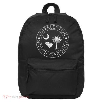 Charleston South Carolina Flag State Map Sc Home Vintage 16 in Basic Backpack