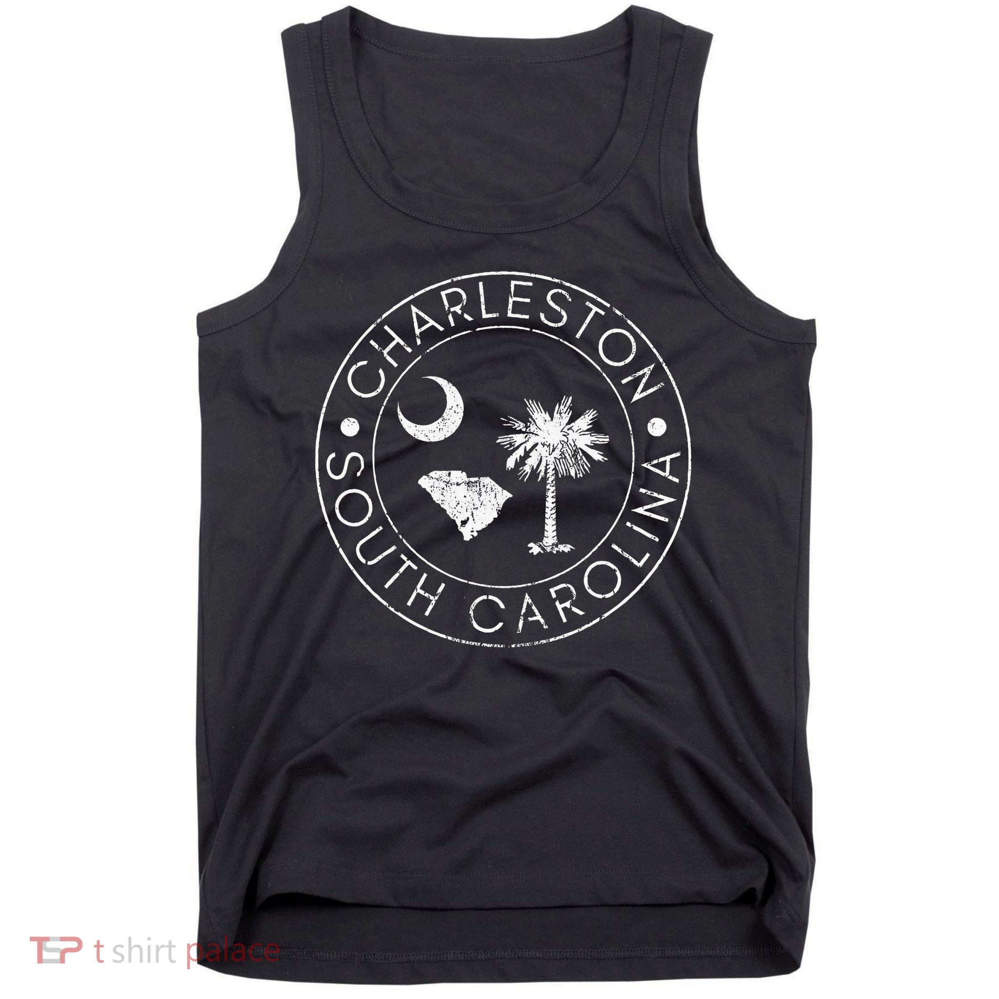 Charleston South Carolina Flag State Map Sc Home Vintage Tank Top
