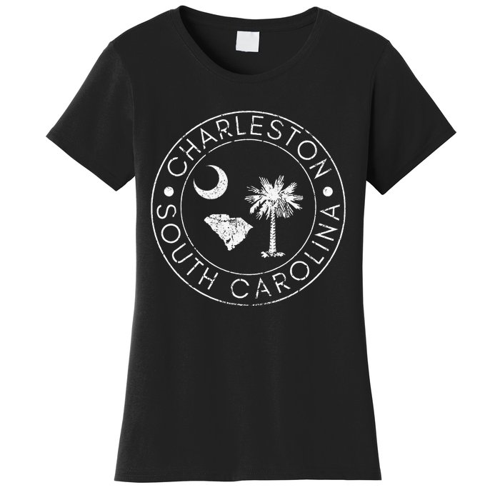 Charleston South Carolina Flag State Map Sc Home Vintage Women's T-Shirt