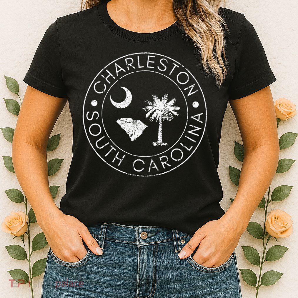 Charleston South Carolina Flag State Map Sc Home Vintage Womens T-Shirt