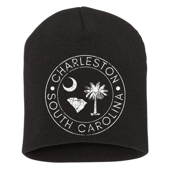 Charleston South Carolina Flag State Map Sc Home Vintage Short Acrylic Beanie