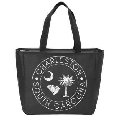 Charleston South Carolina Flag State Map Sc Home Vintage Zip Tote Bag