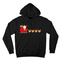 Chicken Santa Christmas Sleigh Funny Chicken Xmas Hoodie