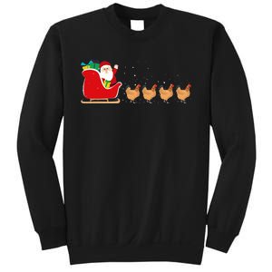 Chicken Santa Christmas Sleigh Funny Chicken Xmas Sweatshirt