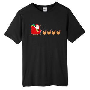 Chicken Santa Christmas Sleigh Funny Chicken Xmas Tall Fusion ChromaSoft Performance T-Shirt