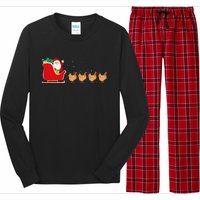 Chicken Santa Christmas Sleigh Funny Chicken Xmas Long Sleeve Pajama Set