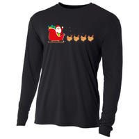 Chicken Santa Christmas Sleigh Funny Chicken Xmas Cooling Performance Long Sleeve Crew