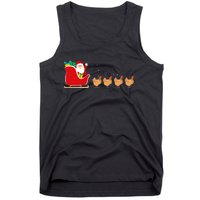 Chicken Santa Christmas Sleigh Funny Chicken Xmas Tank Top