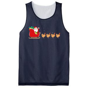 Chicken Santa Christmas Sleigh Funny Chicken Xmas Mesh Reversible Basketball Jersey Tank