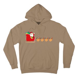 Chicken Santa Christmas Sleigh Funny Chicken Xmas Hoodie