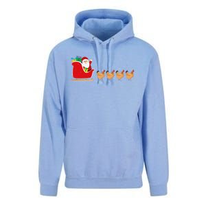 Chicken Santa Christmas Sleigh Funny Chicken Xmas Unisex Surf Hoodie