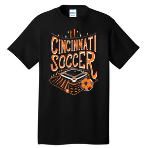 Cincinnati Soccer Cincy Futbol Cool Nati Skyline Tall T-Shirt