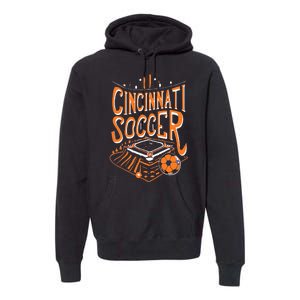 Cincinnati Soccer Cincy Futbol Cool Nati Skyline Premium Hoodie