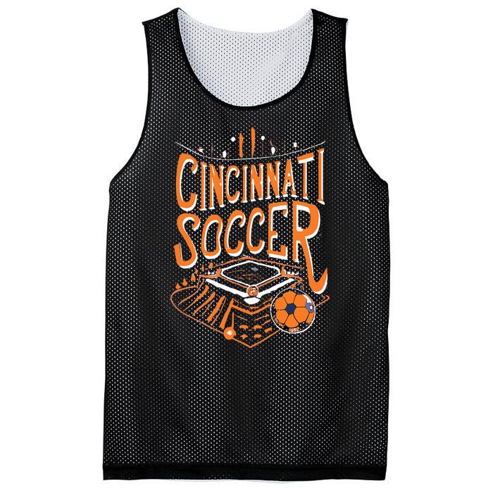 Cincinnati Soccer Cincy Futbol Cool Nati Skyline Mesh Reversible Basketball Jersey Tank