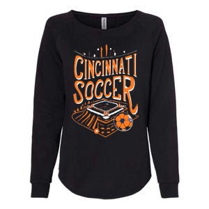 Cincinnati Soccer Cincy Futbol Cool Nati Skyline Womens California Wash Sweatshirt