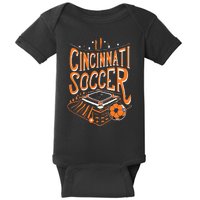 Cincinnati Soccer Cincy Futbol Cool Nati Skyline Baby Bodysuit