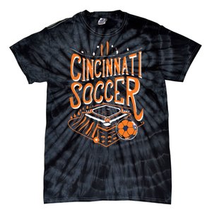 Cincinnati Soccer Cincy Futbol Cool Nati Skyline Tie-Dye T-Shirt