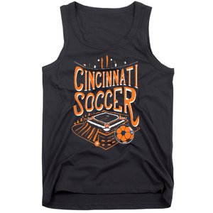 Cincinnati Soccer Cincy Futbol Cool Nati Skyline Tank Top