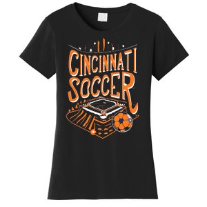 Cincinnati Soccer Cincy Futbol Cool Nati Skyline Women's T-Shirt