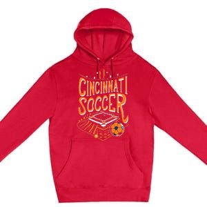 Cincinnati Soccer Cincy Futbol Cool Nati Skyline Premium Pullover Hoodie