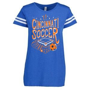 Cincinnati Soccer Cincy Futbol Cool Nati Skyline Enza Ladies Jersey Football T-Shirt