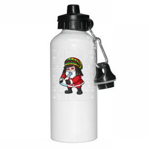 Christmas Santa Claus Cannabis Marijuana Weed Merry Litmas Gift Aluminum Water Bottle