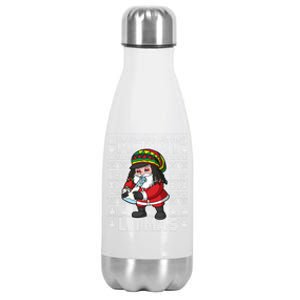 Christmas Santa Claus Cannabis Marijuana Weed Merry Litmas Gift Stainless Steel Insulated Water Bottle