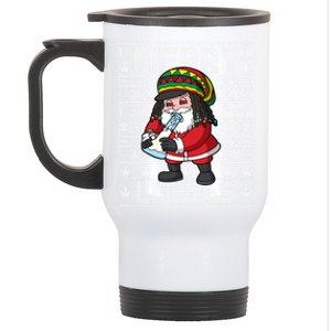 Christmas Santa Claus Cannabis Marijuana Weed Merry Litmas Gift Stainless Steel Travel Mug