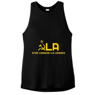 Commiela Stop Commie La Harris Stop Kamala Trump 2024 Ladies PosiCharge Tri-Blend Wicking Tank