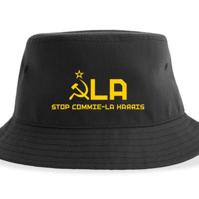 Commiela Stop Commie La Harris Stop Kamala Trump 2024 Sustainable Bucket Hat
