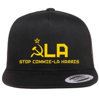 Commiela Stop Commie La Harris Stop Kamala Trump 2024 Flat Bill Trucker Hat