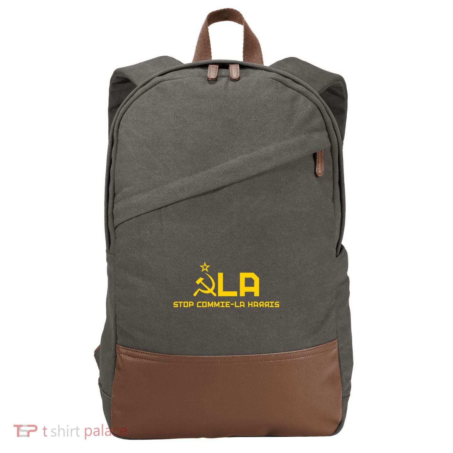 Commiela Stop Commie La Harris Stop Kamala Trump 2024 Cotton Canvas Backpack