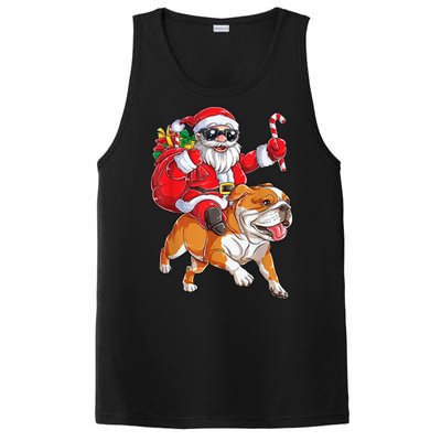 Christmas Santa Claus Riding English Bulldog Xmas Boys Dog Gift PosiCharge Competitor Tank