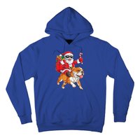 Christmas Santa Claus Riding English Bulldog Xmas Boys Dog Gift Hoodie