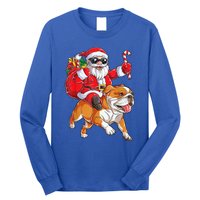 Christmas Santa Claus Riding English Bulldog Xmas Boys Dog Gift Long Sleeve Shirt