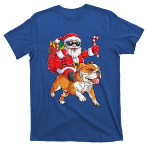 Christmas Santa Claus Riding English Bulldog Xmas Boys Dog Gift T-Shirt