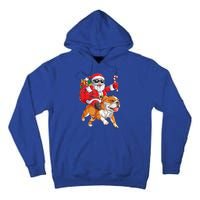 Christmas Santa Claus Riding English Bulldog Xmas Boys Dog Gift Tall Hoodie